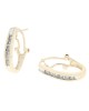 Diamond J Hoop Earrings in White and Yellow Gold